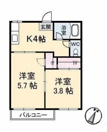 北浦コーポの物件間取画像